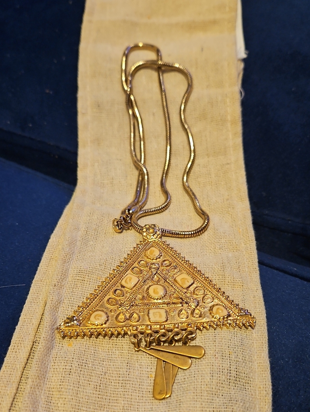 Gold-Tone Triangular Pendant Necklace - Women Jewelry